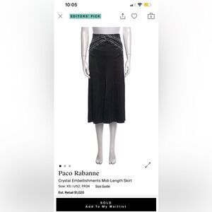 Paco Rabanne Black Midi Skirt